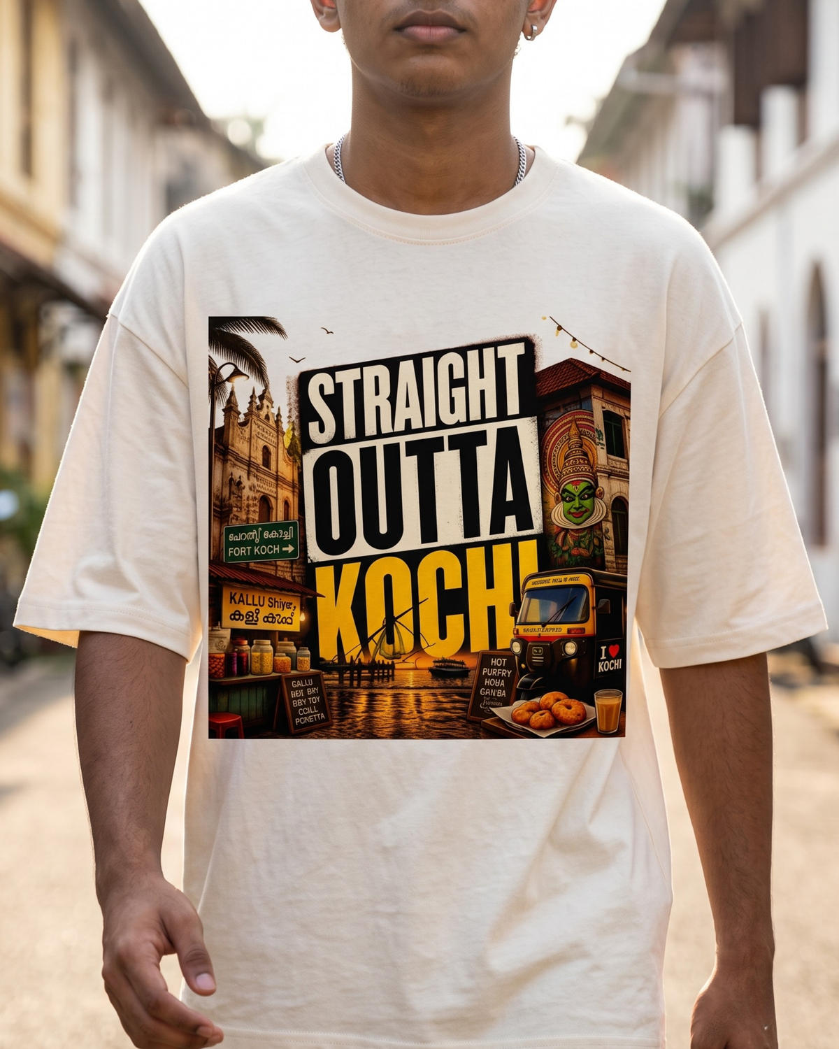 Straight Outta Kochi Unisex Terry Oversized Tee