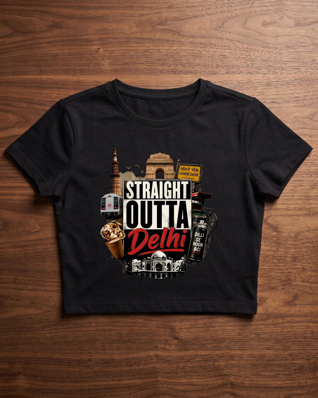 Straight Outta Delhi Female Baby Tee