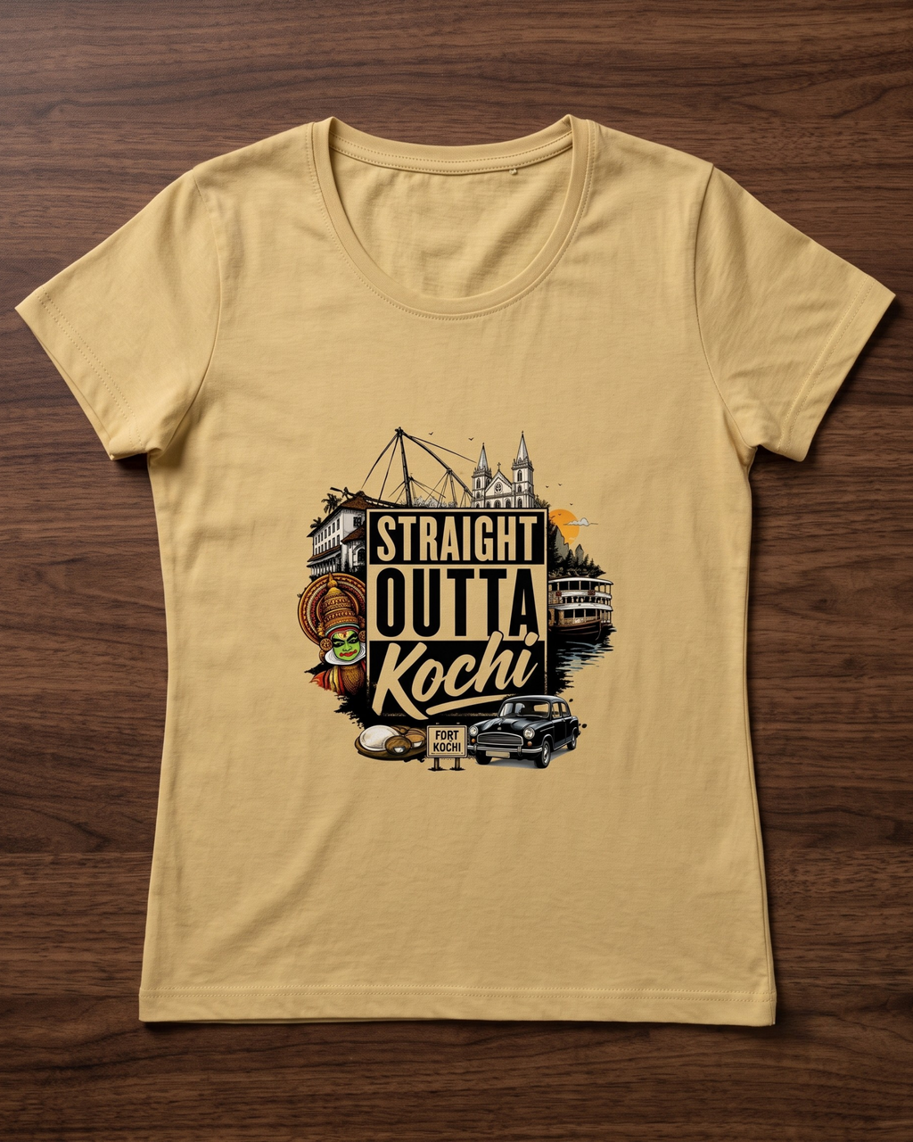 Straight Outta Kochi Female Classic Crew T-Shirt