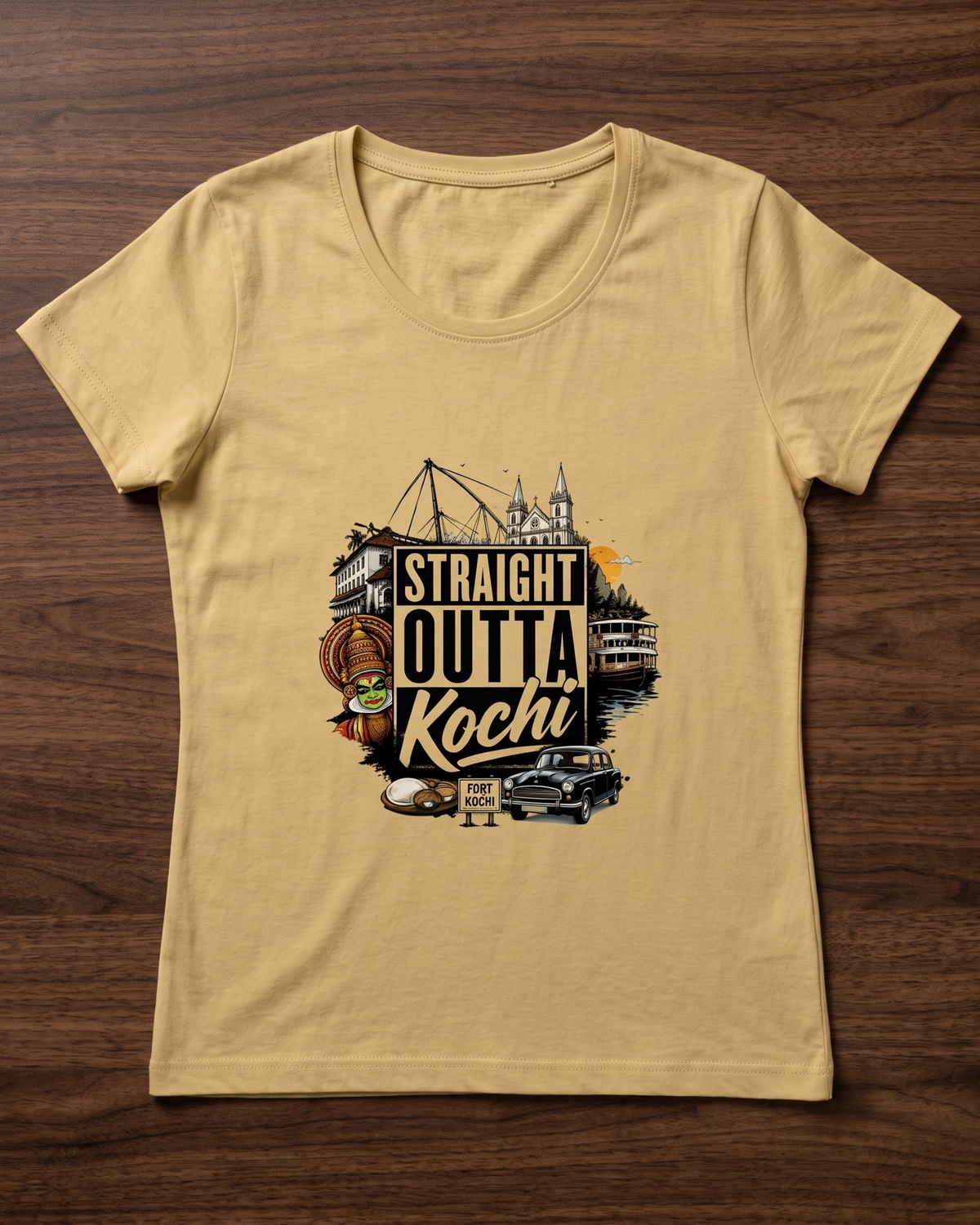 Straight Outta Kochi Female Classic Crew T-Shirt