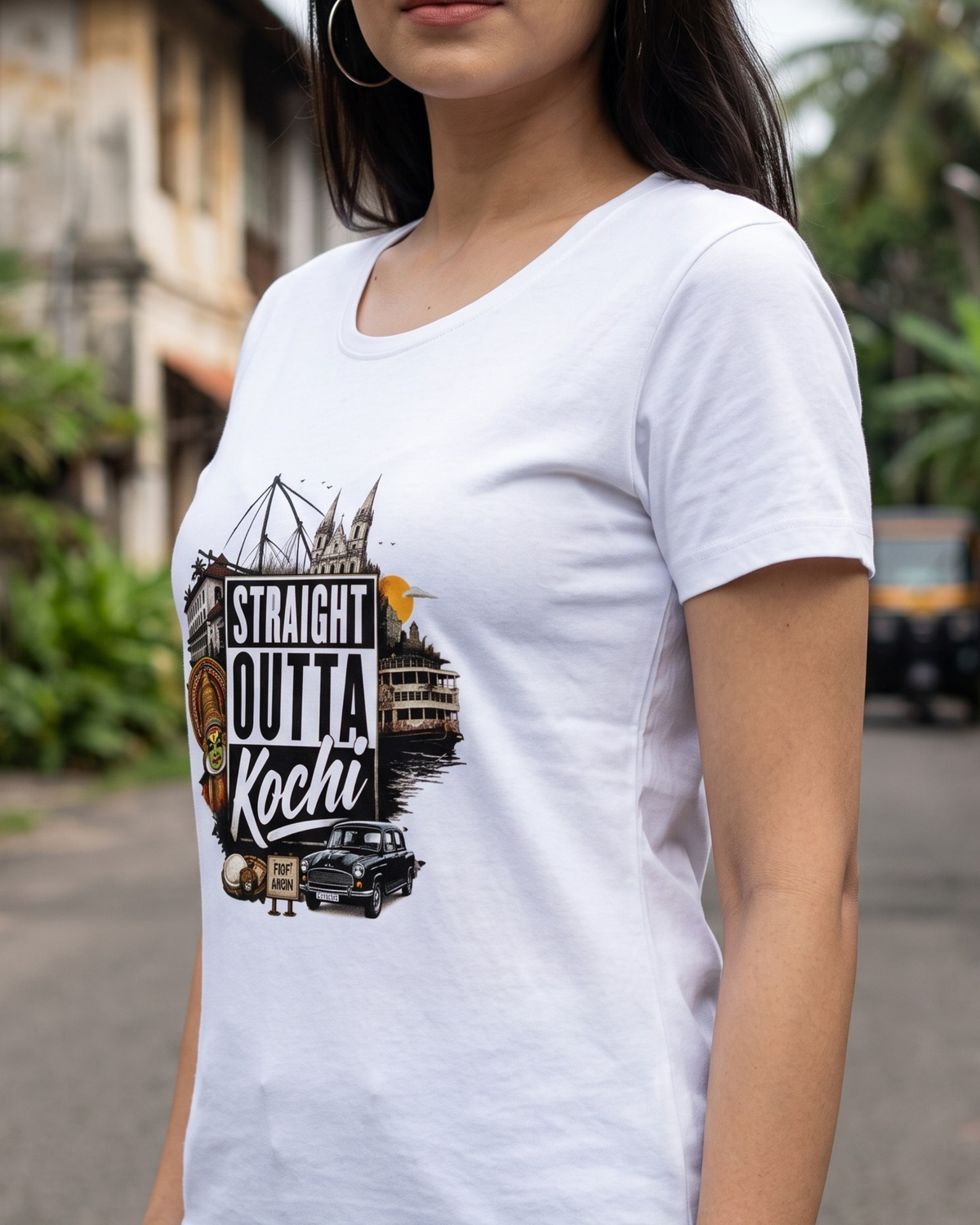 Straight Outta Kochi Female Classic Crew T-Shirt
