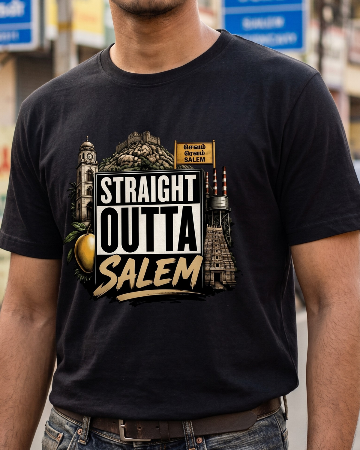 Straight Outta Salem Male Classic Crew T-Shirt