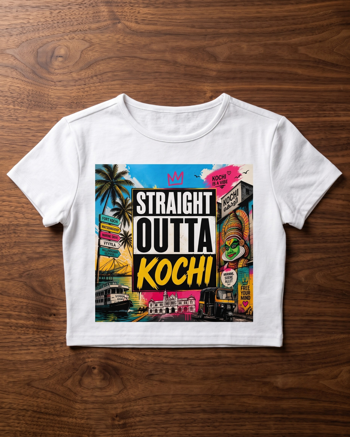 Straight Outta Kochi Female Baby Tee