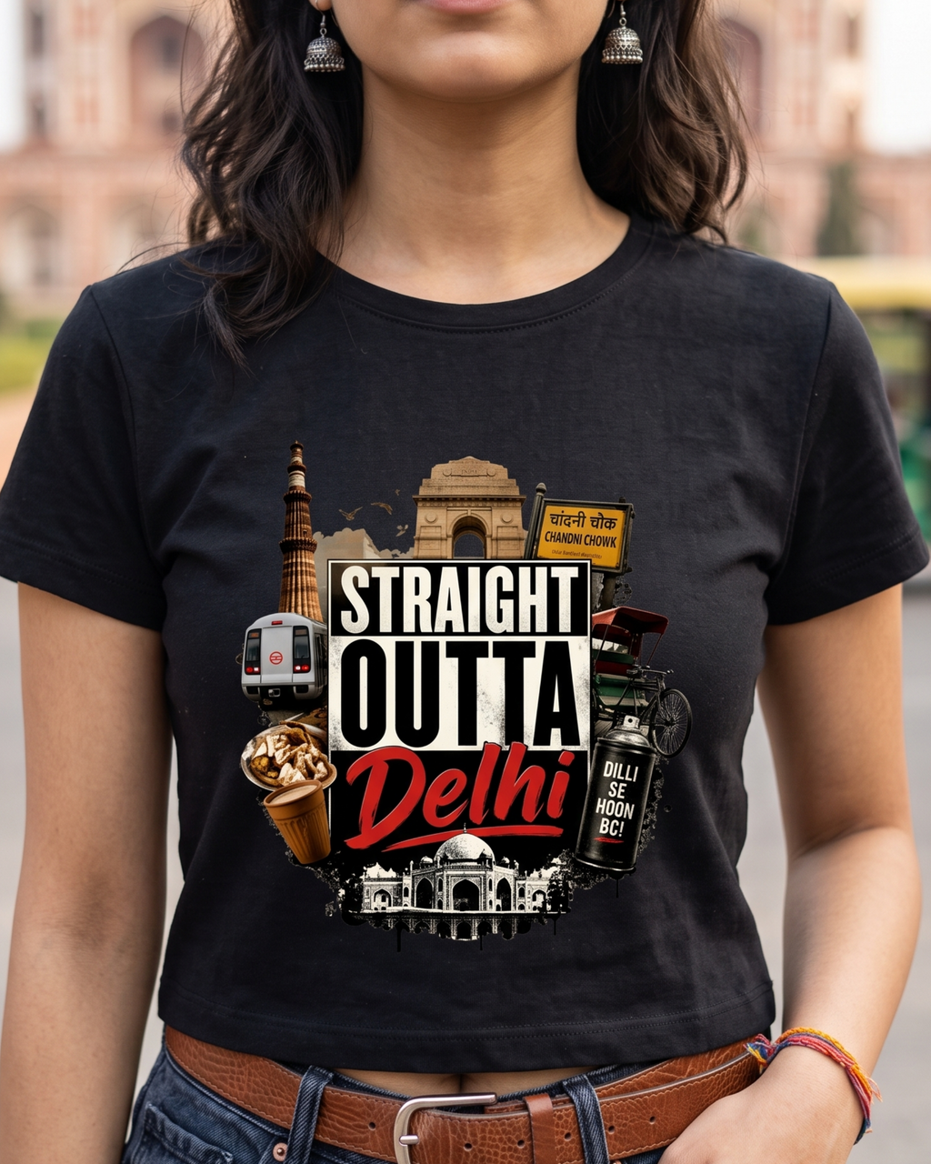 Straight Outta Delhi Female Baby Tee