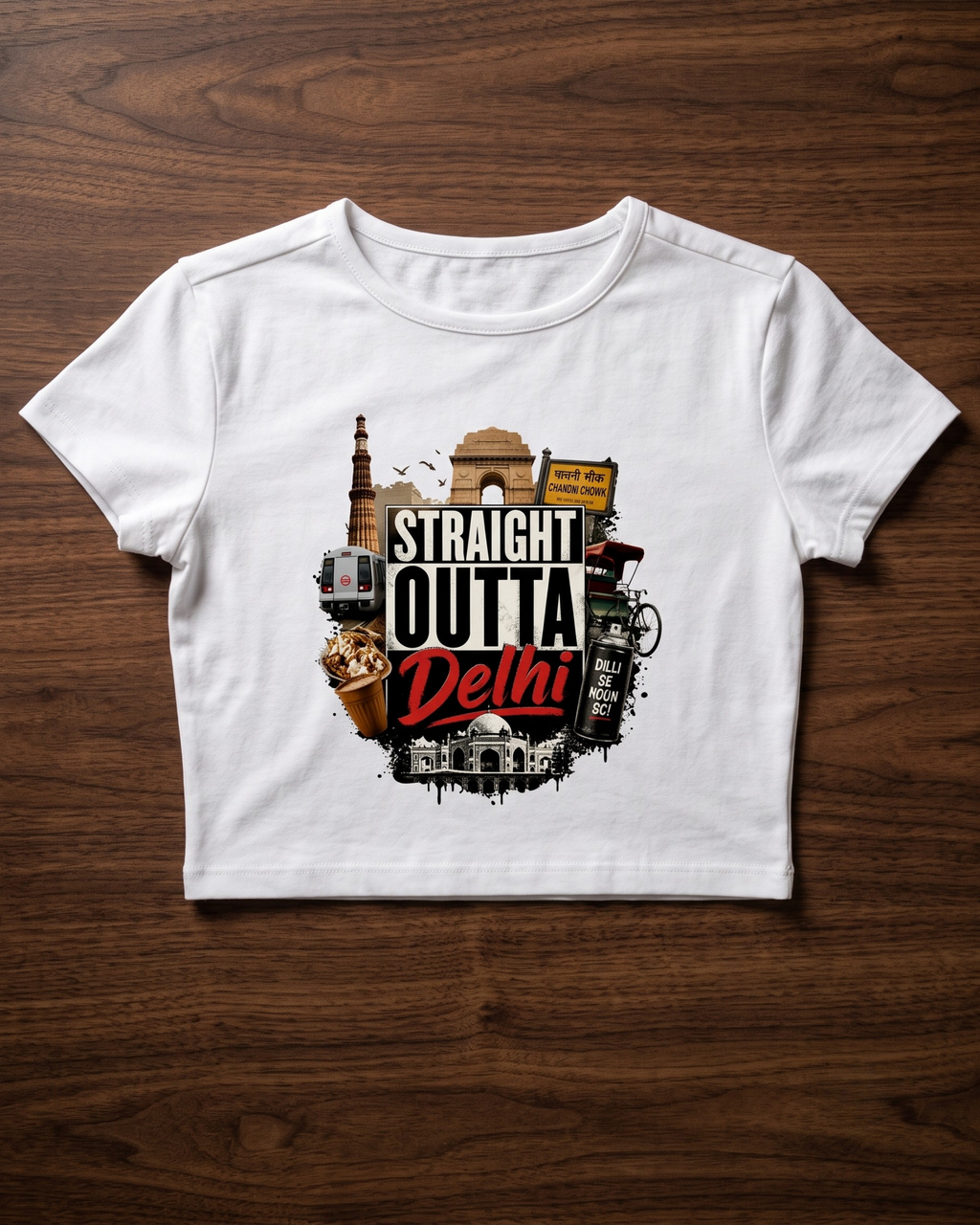 Straight Outta Delhi Female Baby Tee