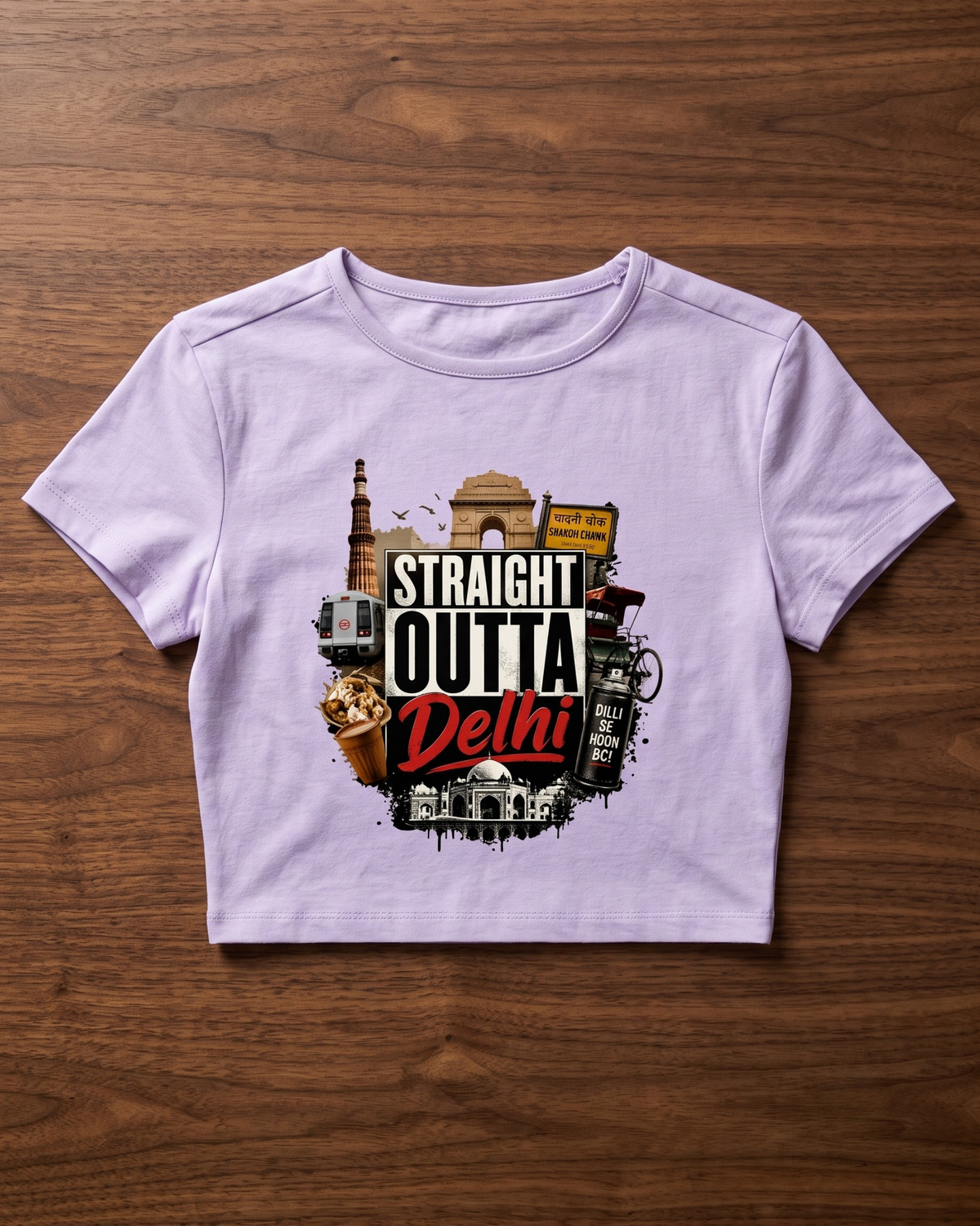 Straight Outta Delhi Female Baby Tee