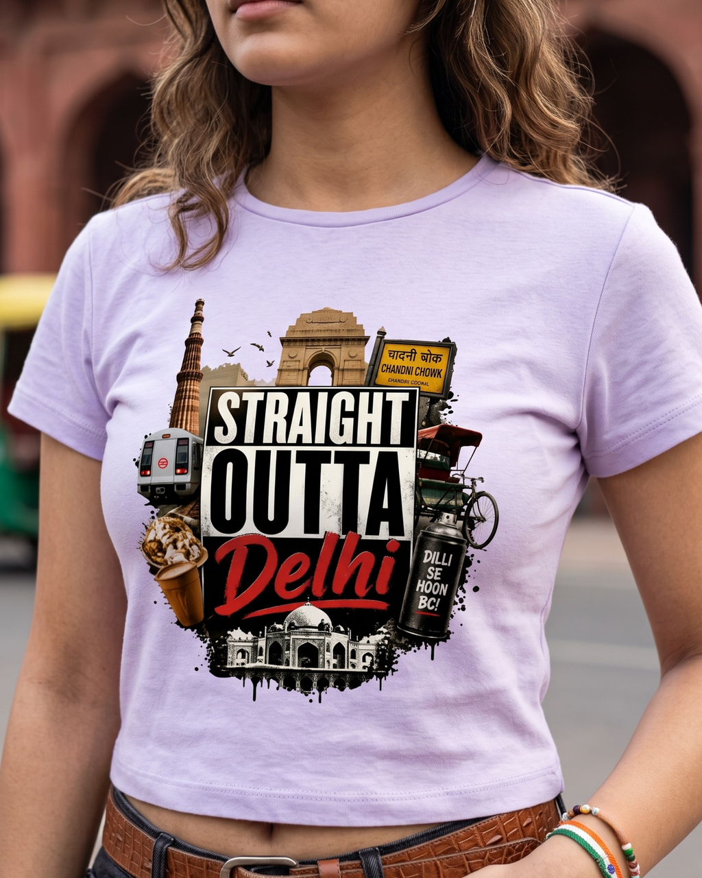 Straight Outta Delhi Female Baby Tee